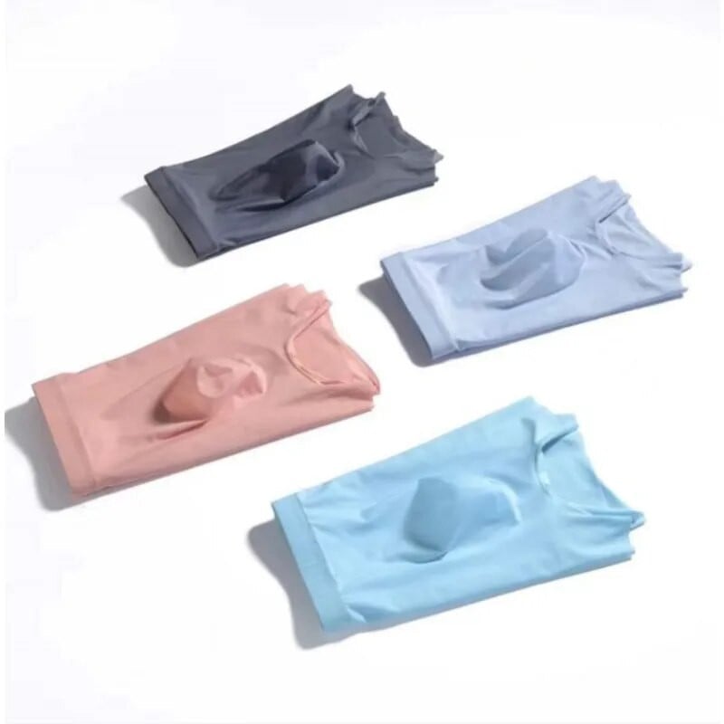 1db Férfi Boxer Rövidnadrág Ice Silk Férfi Bugyi Varrat nélküli Szexi Fehérnemű Férfi Alsónadrág Bugyi Férfi Antibakteriális Légáteresztő Alsónadrág