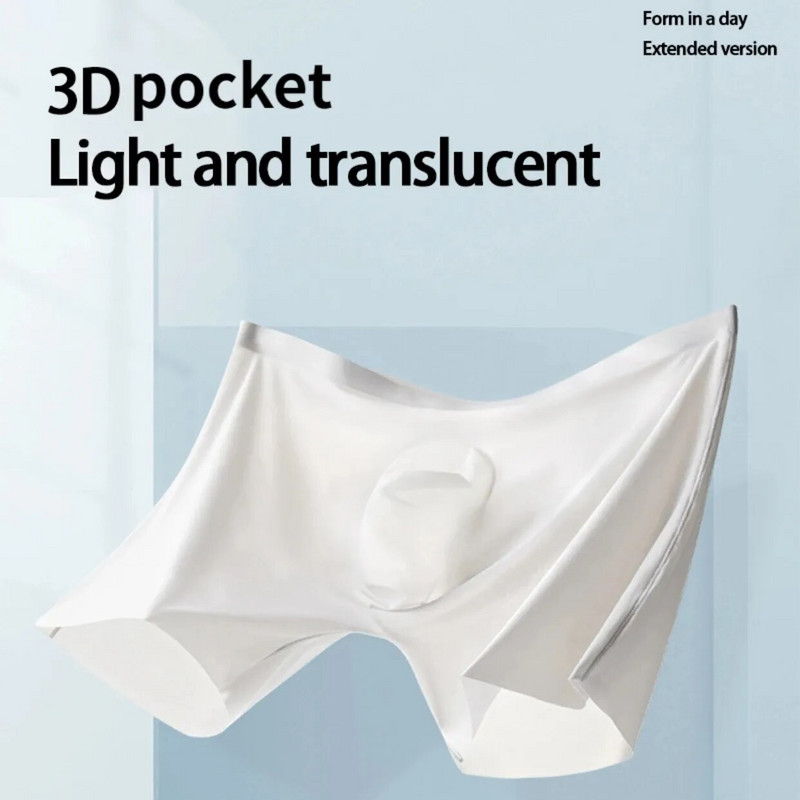 1db Férfi Boxer Rövidnadrág Ice Silk Férfi Bugyi Varrat nélküli Szexi Fehérnemű Férfi Alsónadrág Bugyi Férfi Antibakteriális Légáteresztő Alsónadrág