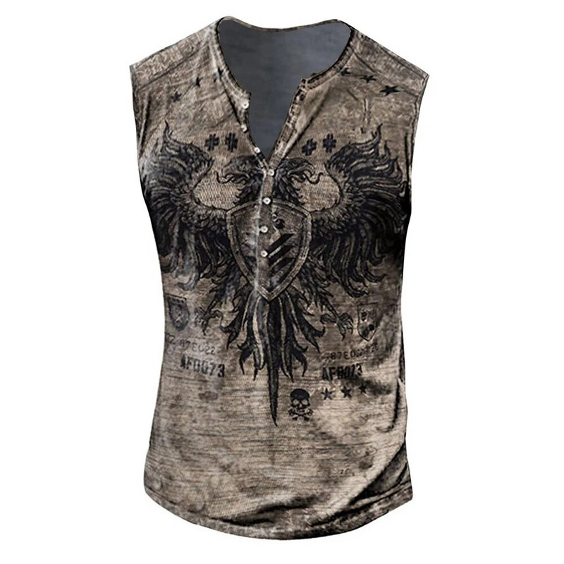 Europski kodeks Mladi muški 3D digitalni ispis bez slobodnog vremena Prsluk velike veličine Muški prsluk