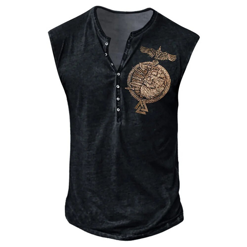 Europski kodeks Mladi muški 3D digitalni ispis bez slobodnog vremena Prsluk velike veličine Muški prsluk