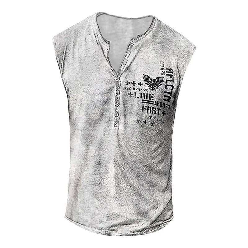 Europski kodeks Mladi muški 3D digitalni ispis bez slobodnog vremena Prsluk velike veličine Muški prsluk