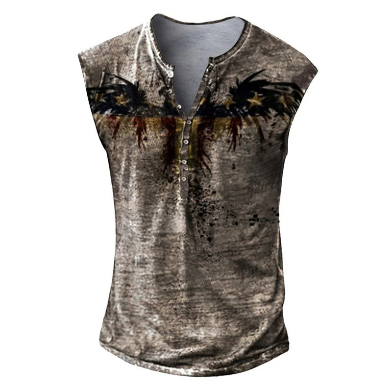 Europski kodeks Mladi muški 3D digitalni ispis bez slobodnog vremena Prsluk velike veličine Muški prsluk