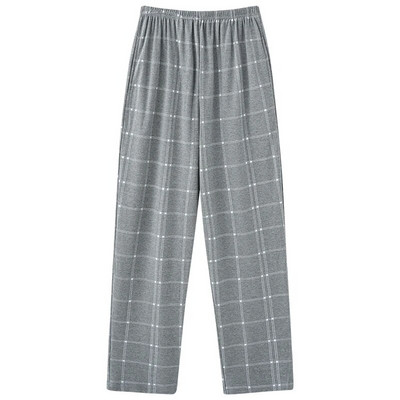 7XL-4XL Dryžuotas spausdinimas Sleep Bottom Vyriškos medvilnės ilgos kelnės namų pižamos Minkštos pavasario rudeninės elastinės juosmens kelnės Laisvalaikio miegui