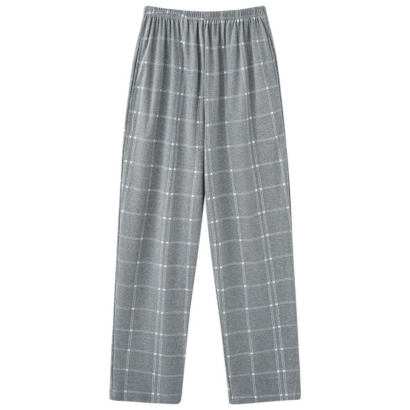 7XL-4XL Dryžuotas spausdinimas Sleep Bottom Vyriškos medvilnės ilgos kelnės namų pižamos Minkštos pavasario rudeninės elastinės juosmens kelnės Laisvalaikio miegui