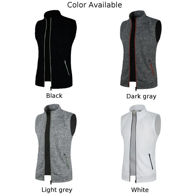 Vyriškos mikrofleece Gilet Bodywarmer Be rankovių vilnos striukės liemenės kūno šildytuvas Minkštos trikotažinės vilnos liemenės su apykakle, pilnai užtrauktuku