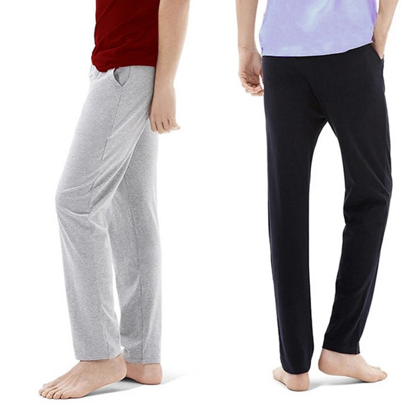 Pamučne jednobojne pidžame hlače za muškarce Pižama veće veličine Kućne hlače Ležerne tanke široke nogavice Široke hlače Pijama Hombre donji dio za spavanje