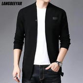 Modni vuneni uski pleteni kardigan vrhunske kvalitete novi jesenski brend Muški japanski pulover Ležerni kaputi Jakna Muška odjeća 2023.