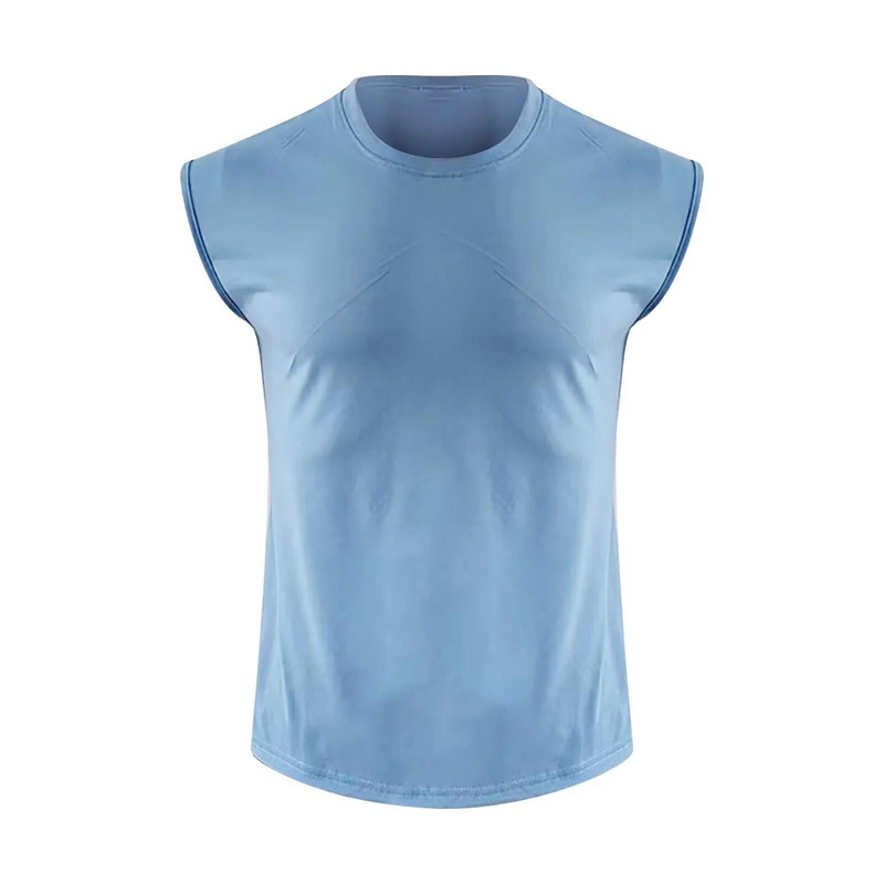 Meeste varrukateta T-särgid Õhuke suvine O kaelusega lühikeste varrukatega hingav Tank Treening Fitness Kulturismi Lihaste Alussärk