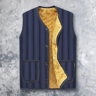 Модерна зимна жилетка Едноредно чист цвят плюс размер Зимна жилетка Едноцветно ежедневно зимно палто за риболов