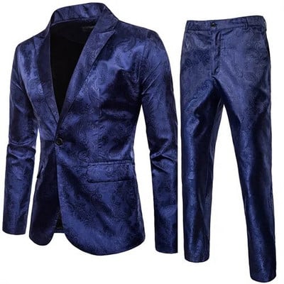Muško klasično jacquard odijelo, set od 2 dijela, proljeće i ljeto, nova modna muška luksuzna smoking haljina za plesnu zabavu, veličina XXXXL-S