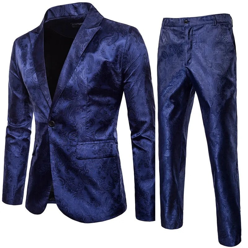 Muško klasično jacquard odijelo, set od 2 dijela, proljeće i ljeto, nova modna muška luksuzna smoking haljina za plesnu zabavu, veličina XXXXL-S