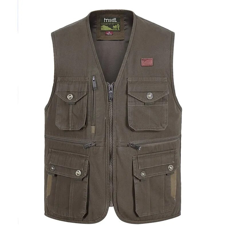 Pavasario ir rudens lauko laisvalaikio fotografavimo liemenė medvilninė drobė vyriška liemenė žvejybai daugiakišenė laisva liemenė S-4XL dydžio