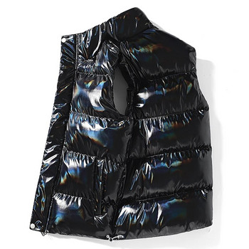 Νέο ανδρικό αμάνικο γιλέκο μόδας χειμωνιάτικο ζεστό τσέπες Βαμβακερό μπουφάν Ανδρικό μαύρο γιλέκο 5Xl