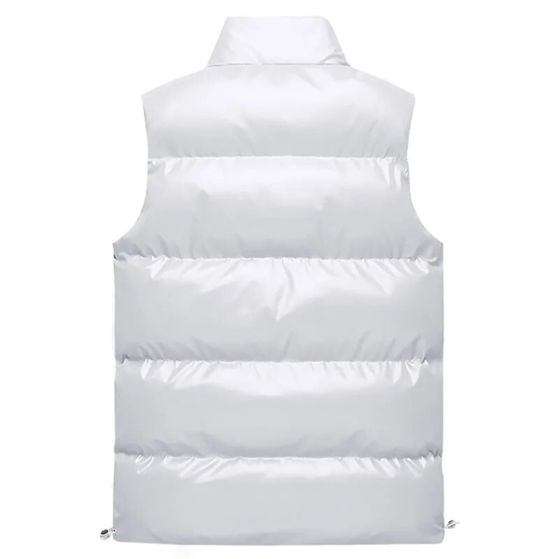 Nauja vyriška striukė be rankovių madinga liemenė žieminė šilta kišenės medvilninės paminkštintos striukės vyriškos balta juoda liemenė 5Xl