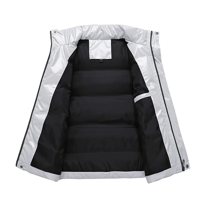 Nauja vyriška striukė be rankovių madinga liemenė žieminė šilta kišenės medvilninės paminkštintos striukės vyriškos balta juoda liemenė 5Xl