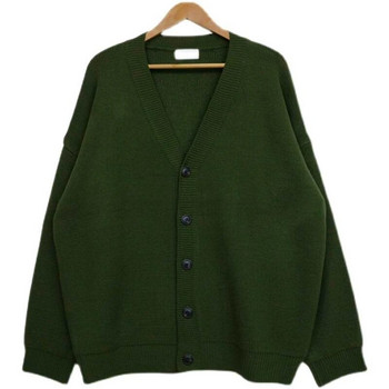 2023 Есен Нова едноцветна мъжка жилетка Корейска версия Пуловер с копчета с V-образно деколте Жилетки Мъжко палто Ежедневен свободен мъжки пуловер