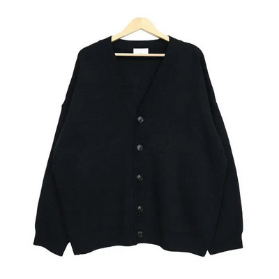 Novi jednobojni muški kardigan za jesen 2023., korejska verzija, džemper s gumbima i v-izrezom, kardigani, muški kaput, ležerni široki muški džemper