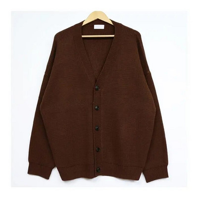 Novi jednobojni muški kardigan za jesen 2023., korejska verzija, džemper s gumbima i v-izrezom, kardigani, muški kaput, ležerni široki muški džemper