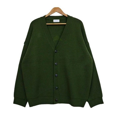 Novi jednobojni muški kardigan za jesen 2023., korejska verzija, džemper s gumbima i v-izrezom, kardigani, muški kaput, ležerni široki muški džemper