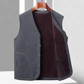 2023. muški modni prsluk od kašmira s V-izrezom, kratke tople jakne bez rukava, muški jednobojni ležerni prsluk