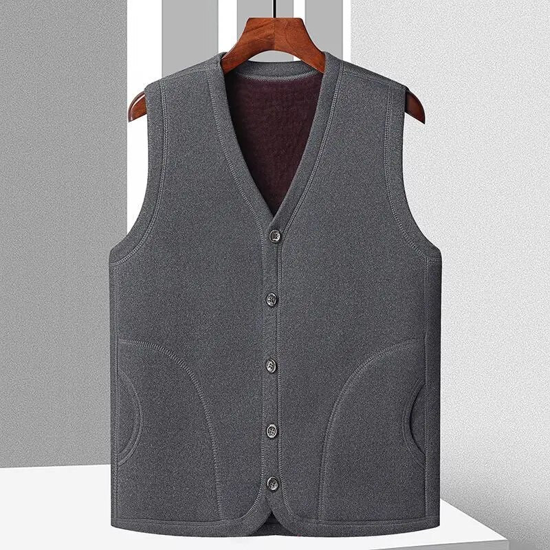 2023. muški modni prsluk od kašmira s V-izrezom, kratke tople jakne bez rukava, muški jednobojni ležerni prsluk