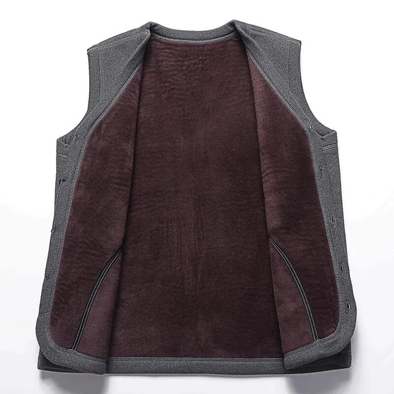 2023. muški modni prsluk od kašmira s V-izrezom, kratke tople jakne bez rukava, muški jednobojni ležerni prsluk