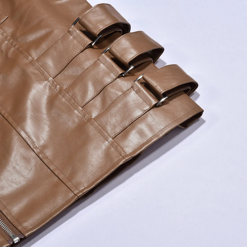 Meeste punk-nahast vest gooti küljes õõnsad mootorratta lukuga jope esinemiskostüüm Varrukateta avar vest Talvemantel