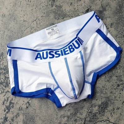 AUSSIEBUM Férfi boxer U domború dizájn bugyi Főiskolai stílusú fiatalos egyszínű szexi kis boxer