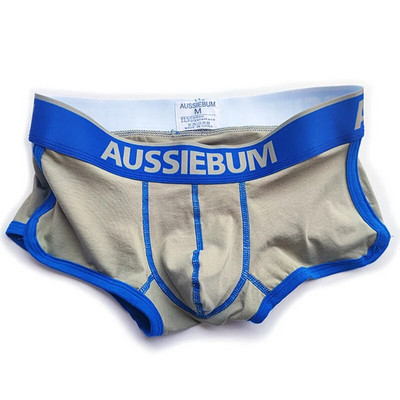 AUSSIEBUM Vyriški bokseriai U išgaubto dizaino strypo kelnaitės College stiliaus jaunystės vienspalviai seksualūs maži bokso šortai
