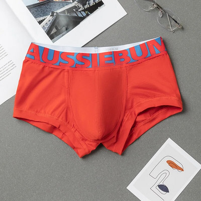 AUSSIEBUM Vyriški bokseriai U išgaubto dizaino strypo kelnaitės College stiliaus jaunystės vienspalviai seksualūs maži bokso šortai