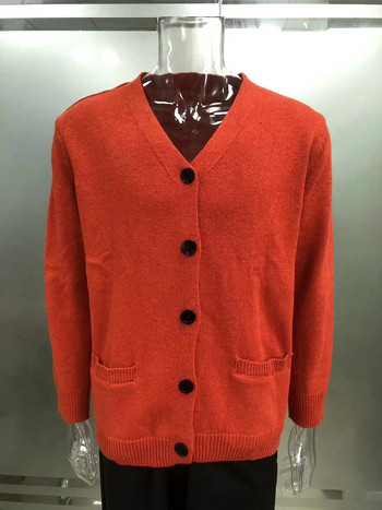 Нова европейска и американска мъжка плетена жилетка с V-образно деколте, висококачествен пуловер от агнешка вълна