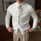 Tvirtas vyriškas megztinis Britų stiliaus Kasdienis temperamentas Elegantiškas ilgomis rankovėmis Mezgimas Visiems tinkantis Gražus Prašmatnus treniruotė Slouchy Retro