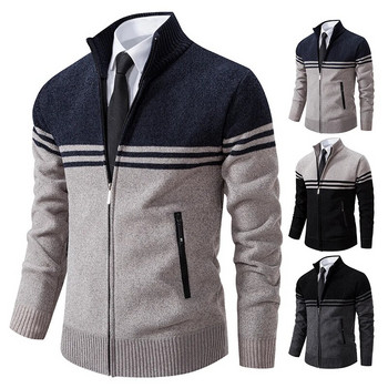 2023 Нова мъжка модна тенденция плетен пуловер Joker удобно топло палто
