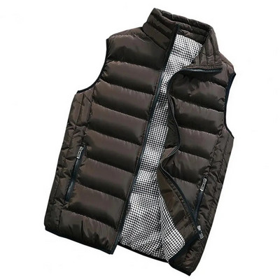 Modni muški topli prsluk od flisa za 2024. Jednobojna jakna Zimski topli prsluk Gornja odjeća Vodootporan prsluk za sprječavanje hladnoće