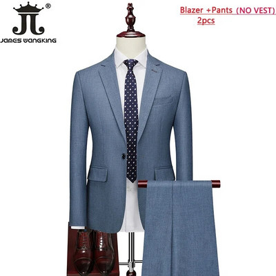 Sako, prsluk i hlače Vrhunska marka Formalno poslovno jednobojno muško usko odijelo Trodijelna vjenčanica za mladoženju Društvena zabava