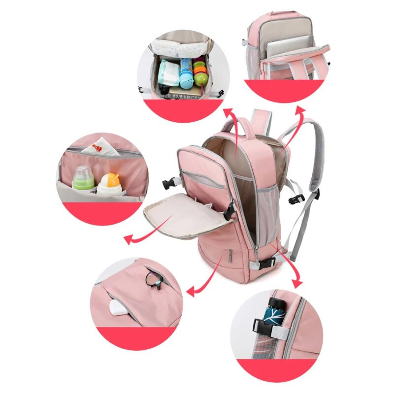 Ženski putni ruksak, vodoodbojna, protuprovalna, moderna ležerna dnevna torba s remenom za prtljagu, ruksak s USB priključkom za punjenje