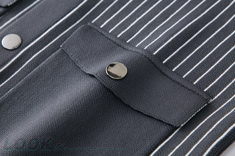 Muški jesensko-zimski pleteni kardigan s jakim prugastim uzorkom Kardigan muška odjeća