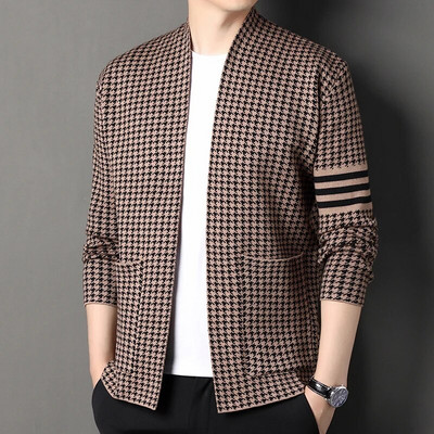 High Quality Men`s New Spring and Autumn Cardigan Fashion Casual Coats  Knitted Sweater Men