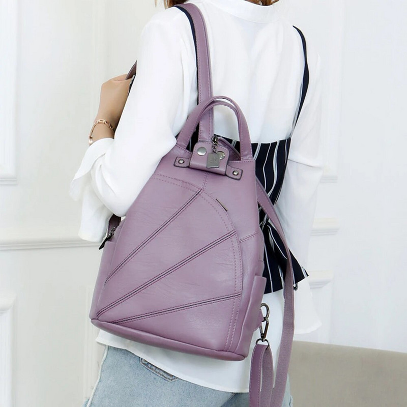 Višenamjenski novi ženski ruksak, modni ženski protuprovalni ruksak, jednobojna, visokokvalitetna ženska torba na rame od PU kože