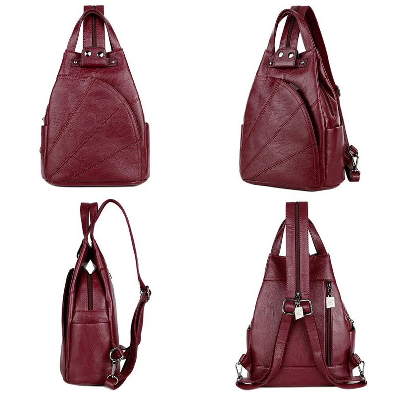 Višenamjenski novi ženski ruksak, modni ženski protuprovalni ruksak, jednobojna, visokokvalitetna ženska torba na rame od PU kože