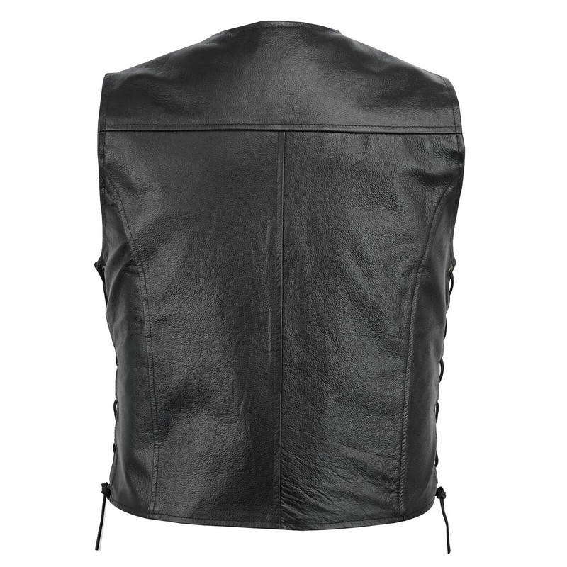 Muški modni ležerni jednobojni prsluk Motociklistička flota Punk kožni prsluk Kaput i prsluk