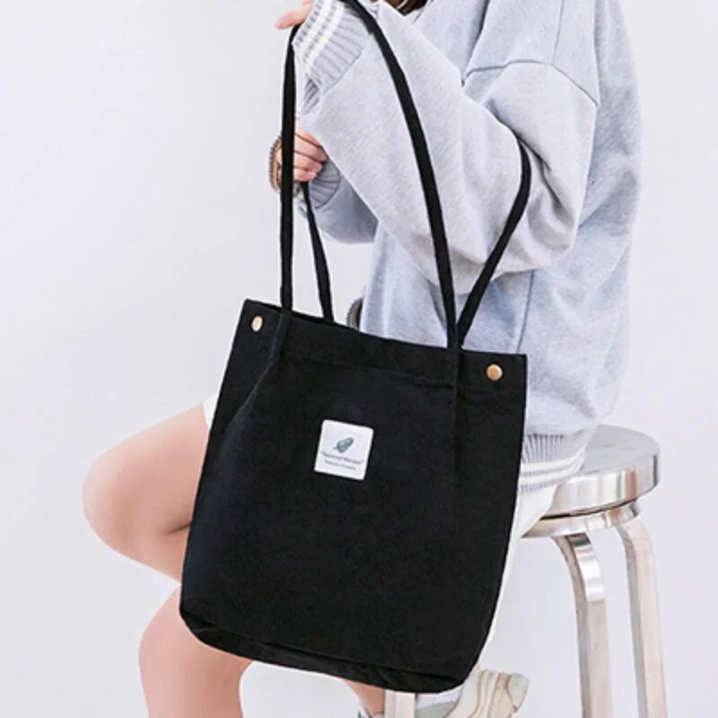 Nova torba za rame od samta za žene Višenamjenska torba od pamučne tkanine Jednobojna ekološka torba za kupovinu Ženske torbe za višekratnu upotrebu
