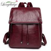 Γνήσιο σακίδιο πλάτης από μαλακό δέρμα για γυναίκες Μόδα αντικλεπτική τσάντα ταξιδιού Casual Lides Τσάντες ώμου Σχολική τσάντα Sac A Dos