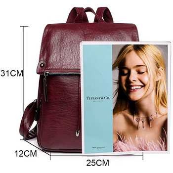Γνήσιο σακίδιο πλάτης από μαλακό δέρμα για γυναίκες Μόδα αντικλεπτική τσάντα ταξιδιού Casual Lides Τσάντες ώμου Σχολική τσάντα Sac A Dos