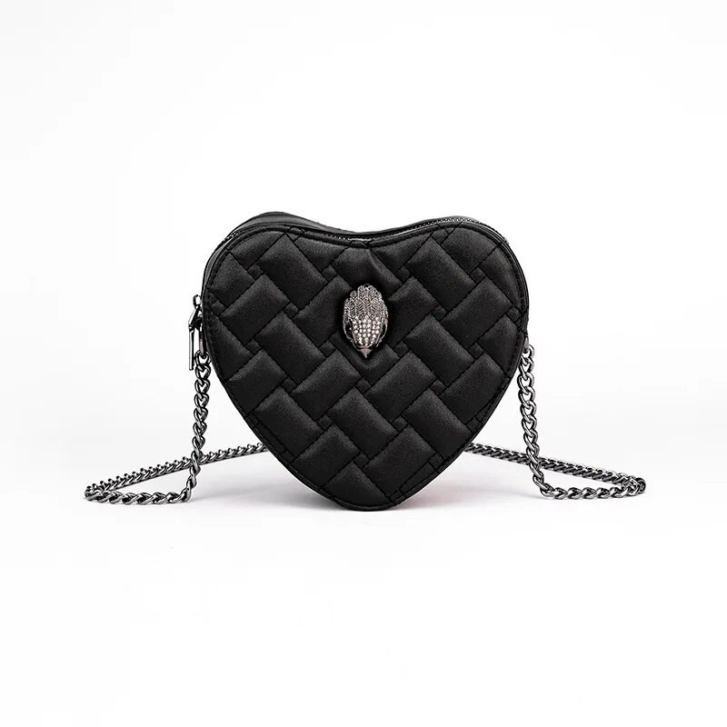 Új divattervezés Eagle Head nyári mini fekete női kézitáska szív színes tervező táska patchwork szerelem válltáska K28