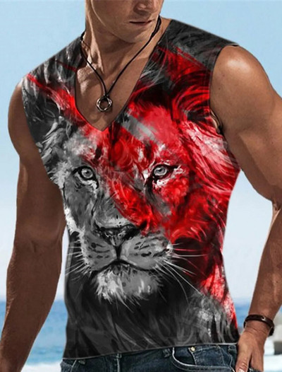 Nova muška majica kratkih rukava 3D Saint Beast Cat majica s printom 2023. Gornja ljetna majica s V-izrezom Ležerna muška sportska odjeća kratkih rukava Four Seasons