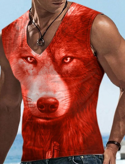 Nova muška majica kratkih rukava 3D Saint Beast Cat majica s printom 2023. Gornja ljetna majica s V-izrezom Ležerna muška sportska odjeća kratkih rukava Four Seasons