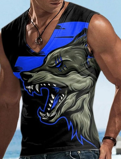 Nova muška majica kratkih rukava 3D Saint Beast Cat majica s printom 2023. Gornja ljetna majica s V-izrezom Ležerna muška sportska odjeća kratkih rukava Four Seasons