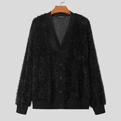 INCERUN Viršutiniai 2023 m. korėjietiško stiliaus nauji vyriški, madingi vilnoniai marškiniai Minkšti, patogūs laisvalaikio drabužiai, vyriška megztinio palaidinė S-5XL