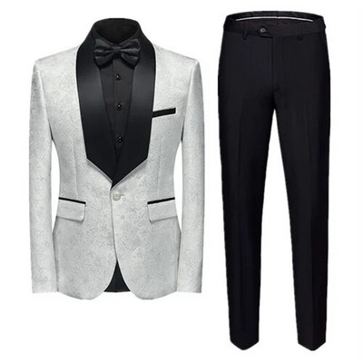 (Blejzer + hlače) Modni muški komplet od 2 komada vjenčanica Crno Crveno Plavi Muški smoking za poslovne društvene zabave Uska odjeća